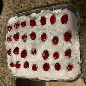 Raspberry Coconut Poke Cake image