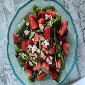 Spinach Salad with Berries and Goat Cheese image