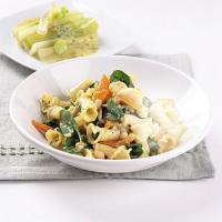 Three Way Garlic Pasta with Beans and Peppers_image