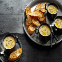 Roasted Garlic Soup with Asiago Crostini image