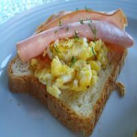 Open-Face Danish Ham and Egg Sandwich image