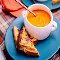 Sunny's Simple Roasted Tomato Soup with Broiled Cheese Toast image