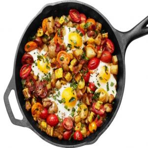 Squash and Bacon Hash with Eggs image