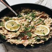 One Pot Orzotto With Goat Cheese, Sun Dried Tomatoes and Olives_image