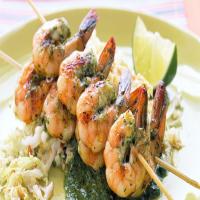 Cilantro-Grilled Shrimp with Sesame Cabbage image