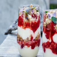 Roasted Strawberry Trifles with Lemon Cream_image