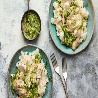 Chicken and Rice With Scallion-Ginger Sauce image
