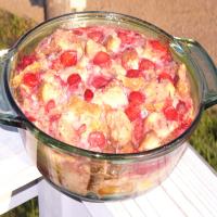 Strawberries and Cream Bread Pudding image