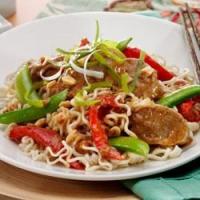 Spicy Thai Pork with Vegetables and Sesame Noodles image