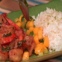 Spicy Coconut Shrimp with Spicy Mango Basil Salsa and Lime Jasmine Rice image