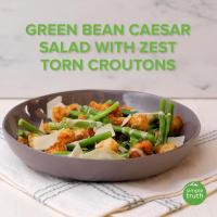 Green Bean Caesar Salad With Zesty Torn Croutons Recipe by Tasty image