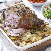 Garlic & herb roast lamb on boulangère potatoes_image