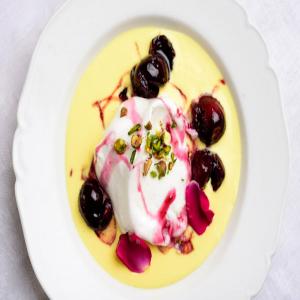 Île Flottante With Fresh Cherries image