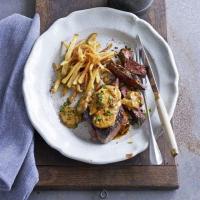 Venison steaks with stroganoff sauce & shoestring fries image