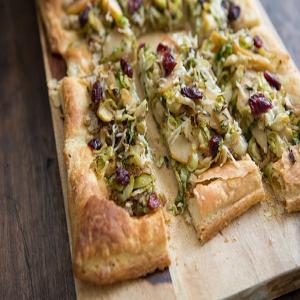 Brussels Sprout and Apple Tart with Walnut Pesto_image