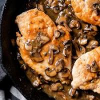 One Skillet Chicken Cutlets with Mushroom Sauce_image