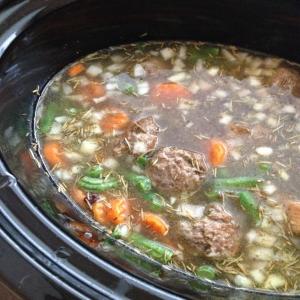 Easy Lamb Meatball and Bean Crock Pot Soup image