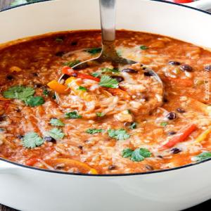 One Pot Chicken and Rice Fajita Soup Recipe_image