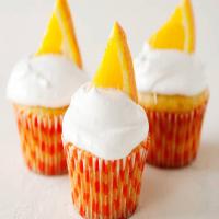 Belgian White Cupcakes with Orange Frosting image