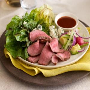 Charred Romaine Spears with Grilled Bison NY Strip and BBQ Vinaigrette_image
