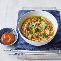 Chinese chicken noodle soup with peanut sauce image