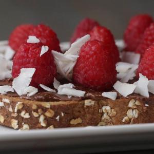 Chocolate Almond Butter And Raspberry Toast Recipe by Tasty_image