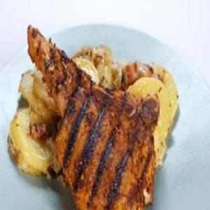 Michael Symon's Grilled Pork Chop with Potato Salad_image