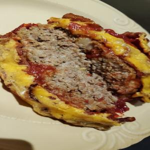 Meat Loaf with Bacon, Cheese and Brown Sugar Ketchup Glaze~Robynne_image