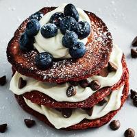 Red velvet pancakes image