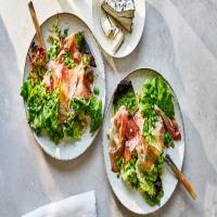 Soft Lettuces with Prosciutto, Peas, and Poppy Seeds image