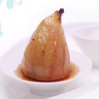 Poached Pears in Honey, Ginger and Cinnamon Syrup image