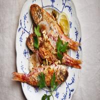 Grilled Red Mullet with Charred Onions and Pine Nuts Recipe_image