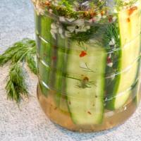 Spicy Refrigerator Dill Pickles image
