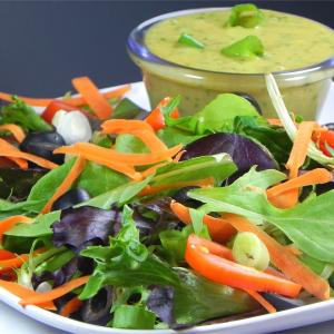 Green Salad with Posole and Creamy Cilantro-Lime Vinaigrette_image
