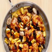 Glazed Chicken with Dried Fruit and Parsnips image