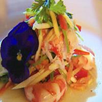 Salad of Green Mango with Prawn and Lobster Tail and Lime-Chili Dressing image
