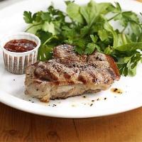 Steak with barbecue sauce image