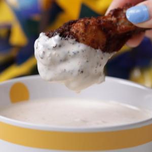 Air Fried Chicken Wings With White Barbecue Sauce Recipe by Tasty image