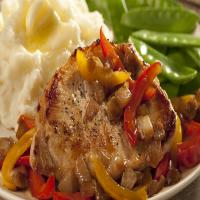 Pork Chops with Glazed Peppers image