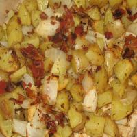 Yukon Gold Roasted Potatoes With Bacon, Onion and Garlic image