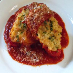 Four Cheese Arborio Stuffed Red Bell Peppers_image