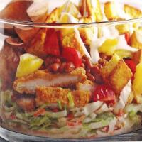 Southern fried chicken dinner in a bowl_image