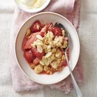 Strawberry & rhubarb crumble image