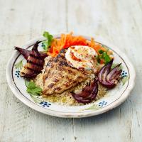 Grilled Moroccan chicken with lemony couscous & carrot salad_image