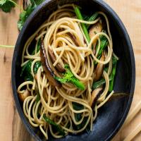 Umami Garlic Noodles With Mustard Greens image