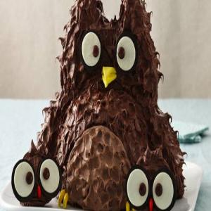 Owl with Babies Cake image