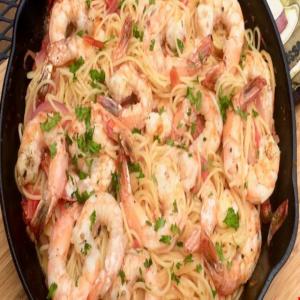 Grilled Shrimp with Fresh Tomato Sauce and Angel Hair Pasta Recipe_image