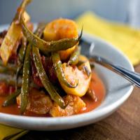Greek Stewed Green Beans and Yellow Squash With Tomatoes image