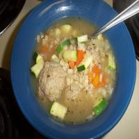 Italian Chicken Meatball Soup With Barley_image