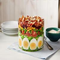 7-Layer Salad with Pine Nut Pesto, Bacon and Roasted Beets with Toasty Almonds_image